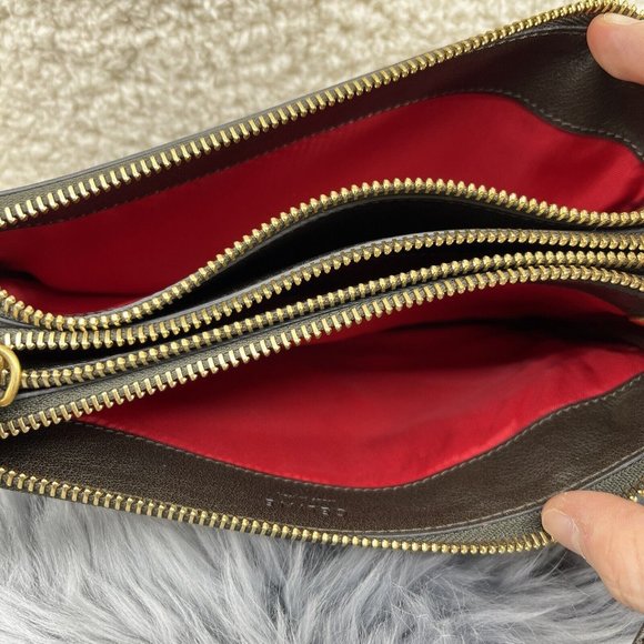 Celine Trio Goatskin Army Olive Green Phoebe Philo Small Crossbody Hand Bag EUC - Picture 11 of 15